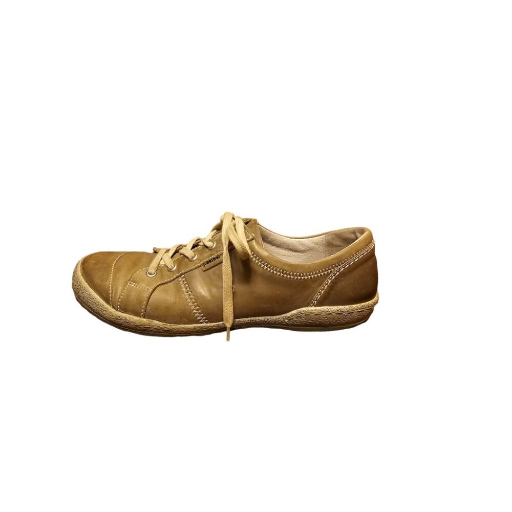Josef Seibel Caspian Distressed-look Low-cut Tan Leather Sneakers